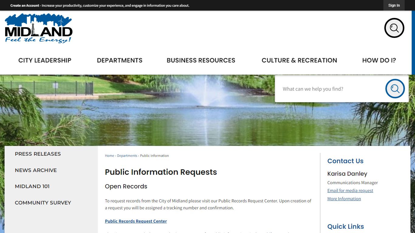 Public Information Requests | Midland, TX - Official Website